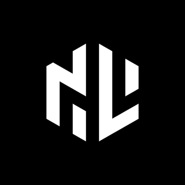 Initial n l logo design illustration isolated black background