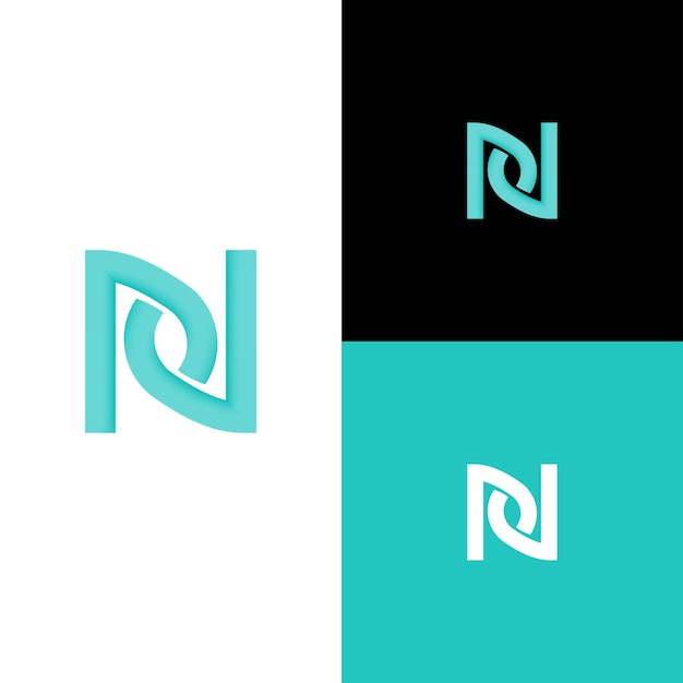 Initial N letter logo, modern minimalist