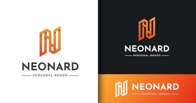 initial n logo design template