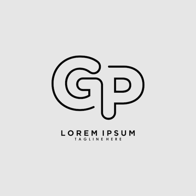 Initial name logo design with letter gp creative concept