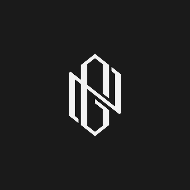 Initial NG GN G N Monogram Logo Template Vector Illustration Isolated in Black White Background