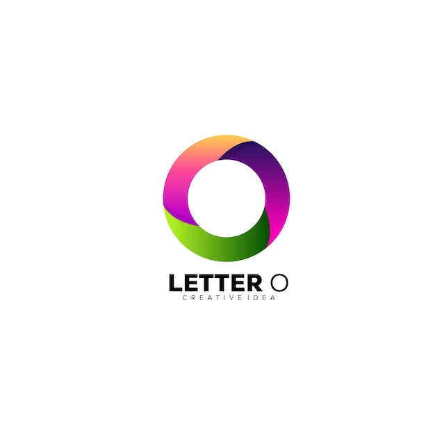 Initial o design gradient logo template colorful