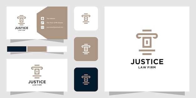 INITIAL O LAW FIRM logo template and business card