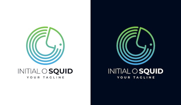 initial o squid logo creative design