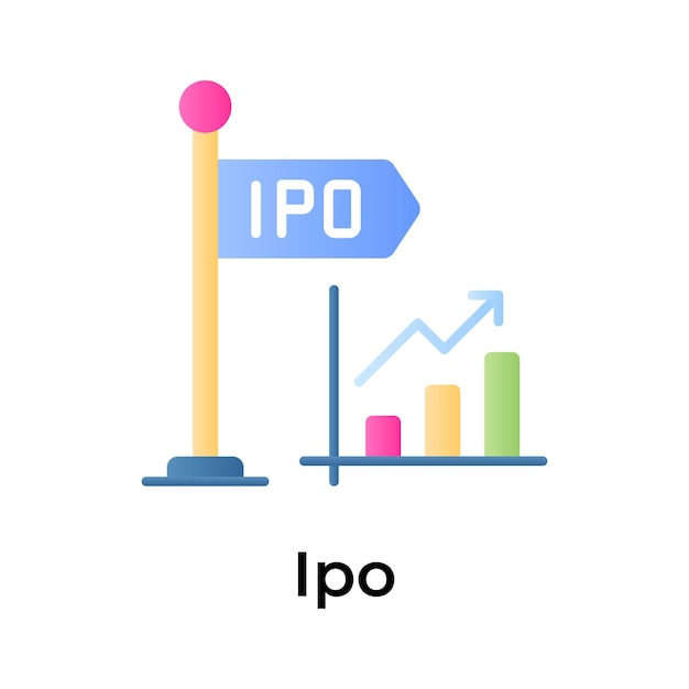 Vector initial public offering vector design ipo icon in modern style