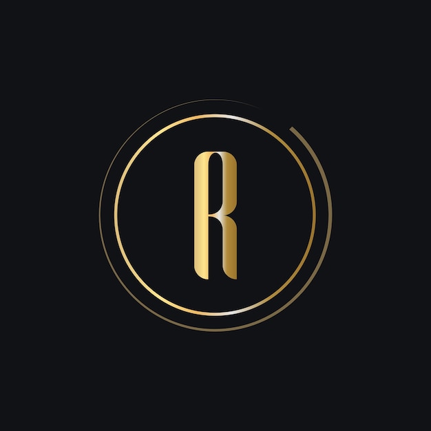 Vector initial r letter logo with gold color luxury concept r logo design modern and premium logo template for beauty fashion luxury spa and cloth brand