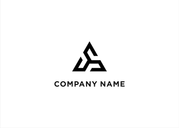 Initial s in triangle logo designs template premium vector