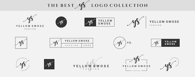 Initial simple letter YS Y logo monogram on black for beauty fashion photography design collection