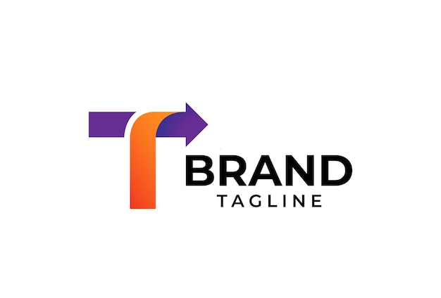 initial T logo letter T with arrow combination usable for logistic finance and company logos