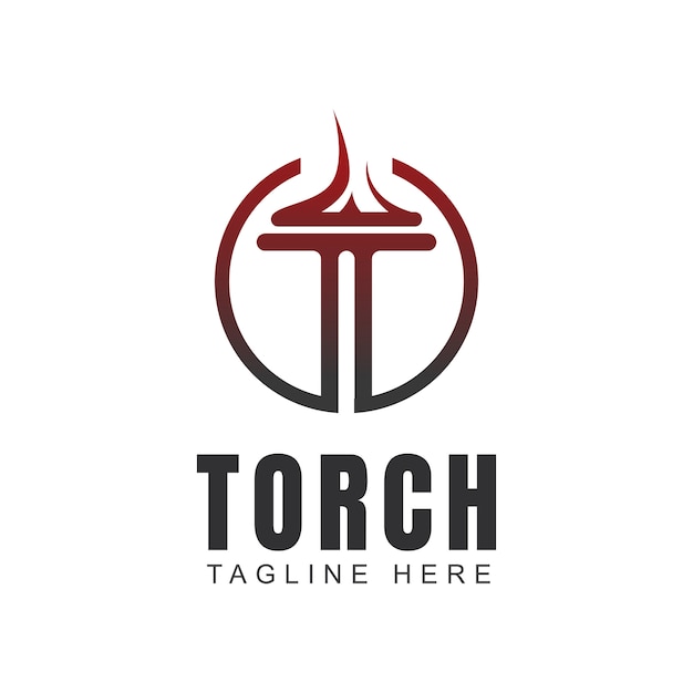 Initial T for torch Logo