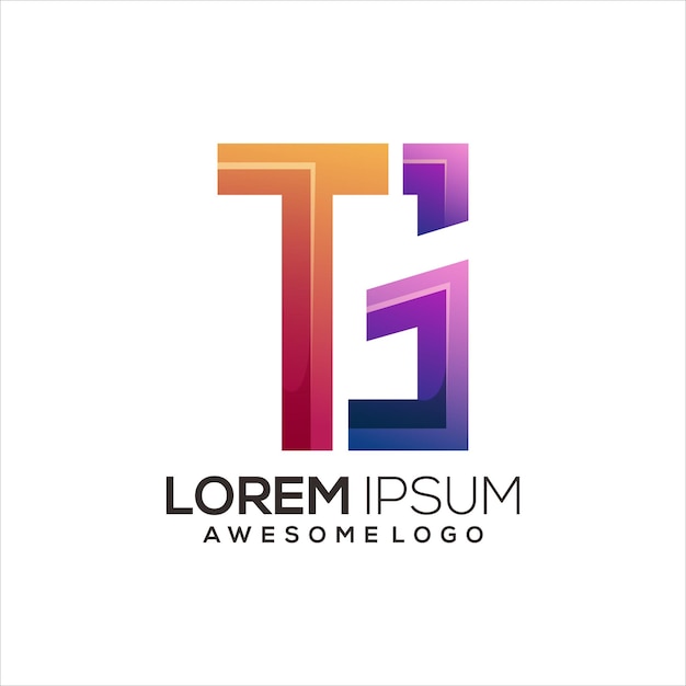 initial Tg logo letter colorful gradient abstract