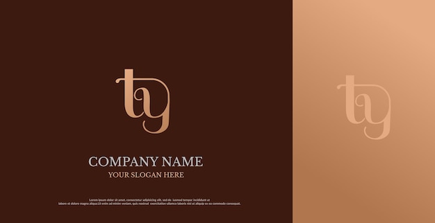 Initial TY Logo Design Vector