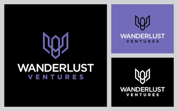 initial w character logo design