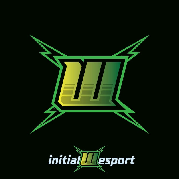 Initial W letter esport logo illustration esport mascot gamer team work design streamer logo