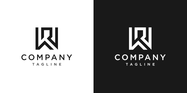 Initial WR monogram logo icon symbol template