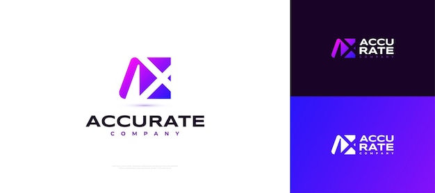 Initial A and X Logo Design in Negative Space Concept AX Logo Design in Modern Gradient Style