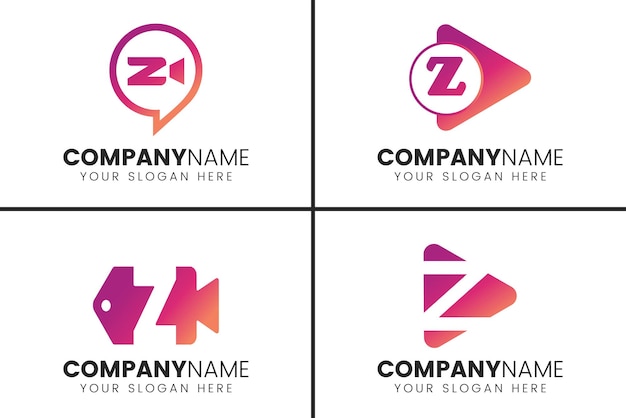 Initial z media play logo template