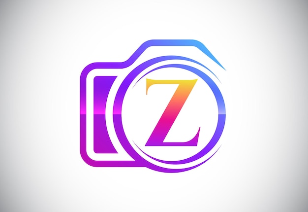 Initial Z monogram letter with a camera icon Logo for photography business and company identity