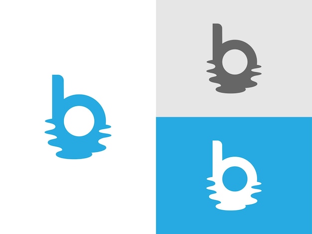 Initials B wave logo design icon template