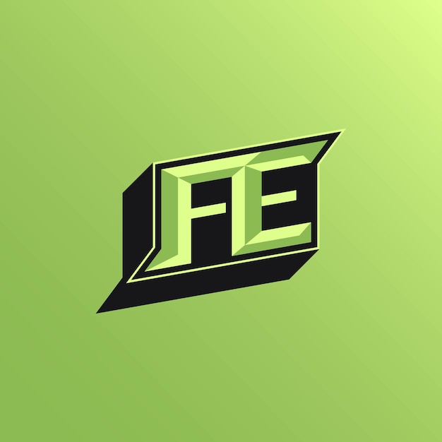 Vector initials fe logo with a bright color is suitable for esports teams and others