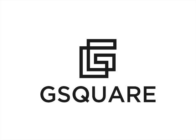 initials g square logo design vector illustration