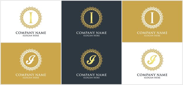 Vector initials i luxury letter logo design vector