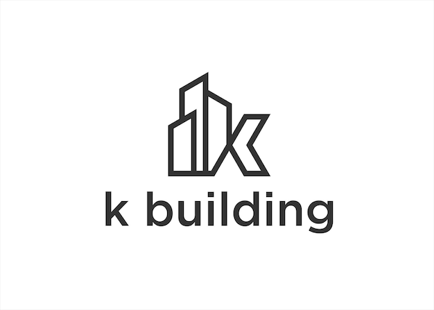 initials k building logo design vector illustration