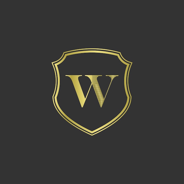 initials letter W elegant gold logo