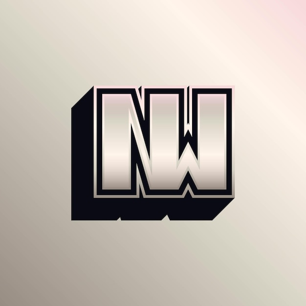 Vector initials nw logo with a bright color is suitable for esports teams and others