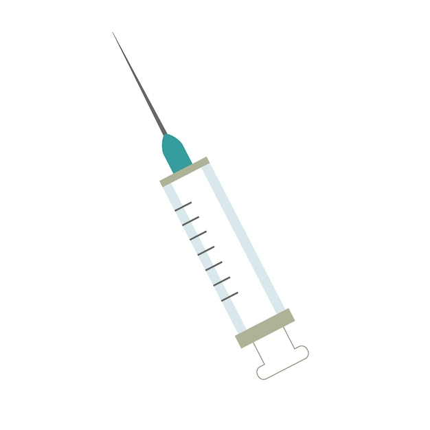 Injection syringe on a white background