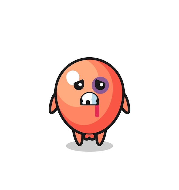 Injured balloon character with a bruised face