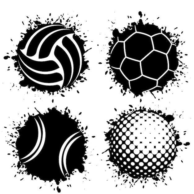 Ink blots grunge balls