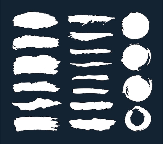 Ink brush stroke collection Free Vector