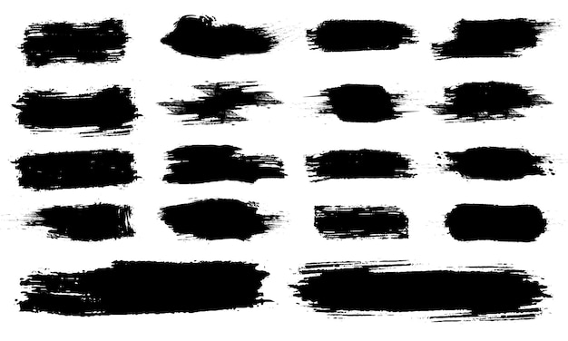 Ink brush stroke collection Vector