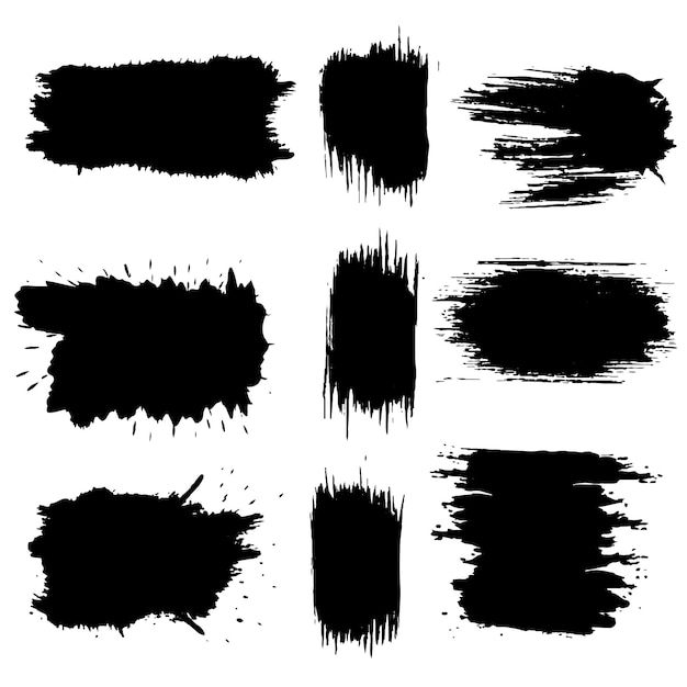 Vector ink brush stroke collection