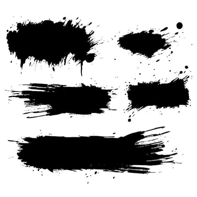 Vector ink brush stroke collection