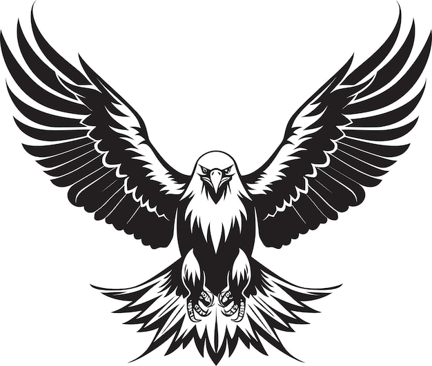 Ink Enigma Eagle with Skull Wing Span Icon Winged Legacy Skull Wing Span Vector Logo Design