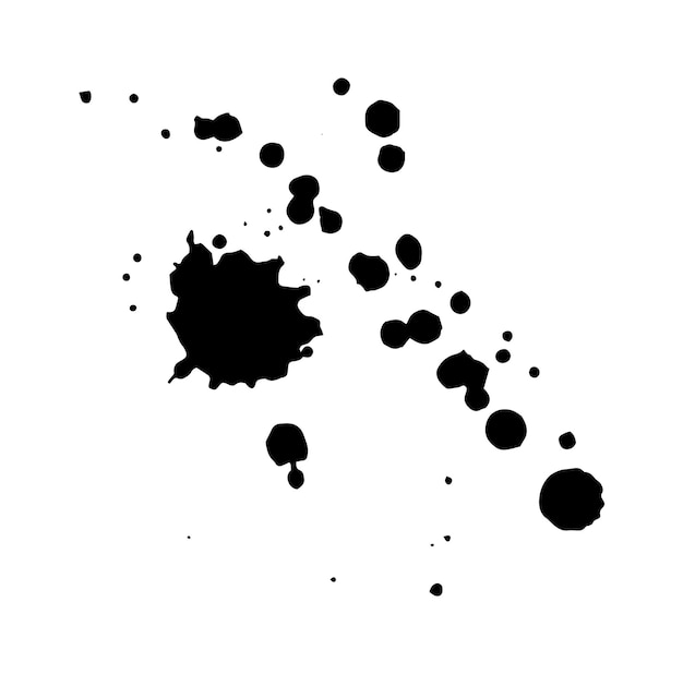 Ink splash collection Black paint vector splatter Spray drop texture Circle watercolor grunge spatter