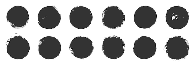 Ink spot dot round smear print black silhouette set Wet dry sponge brush circle shape sticker backdrop grunge sale sticker graffiti detail trace dirty texture splat banner drip dot print isolated