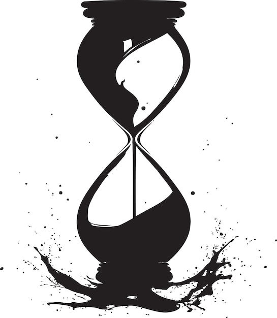 Inked Eternity Hourglass Symbolic Emblem Timeless Impression Vector Hourglass Icon