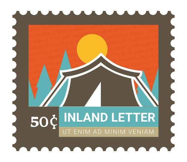 Inland letter correspondence post card or mark