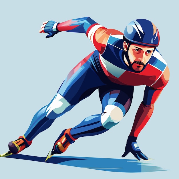 Inline speed skater Man sprint Vector Background Design