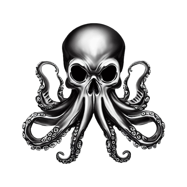 inner rebel with this octoskull Vector Combining the eerie essence of a skull with the tentacles