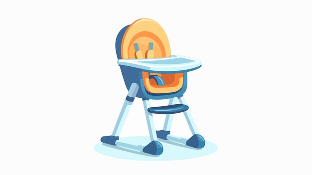 Vector innocent newborn child in creative baby chair design concept