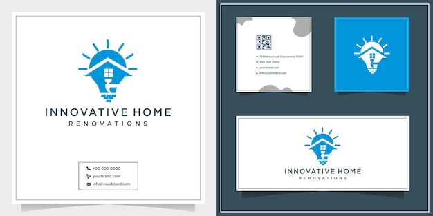 Innovation construction logo design inspiration and business card