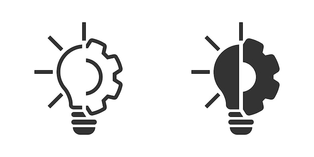 Innovation icon Light bulb with cog Vector illustration