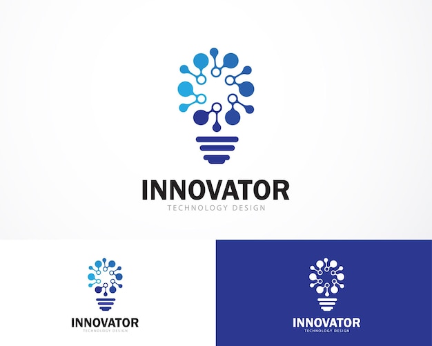 Innovation logo creative bulb education tech smart design creative