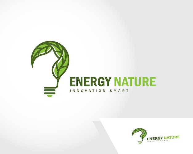 Innovation logo creative nature energy bulb science leave education smart illustration