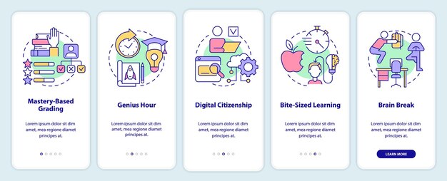 Innovations in education onboarding mobile app screen