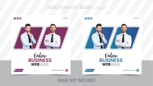 Vector innovative enterprise marketing online webinar and business social media post template